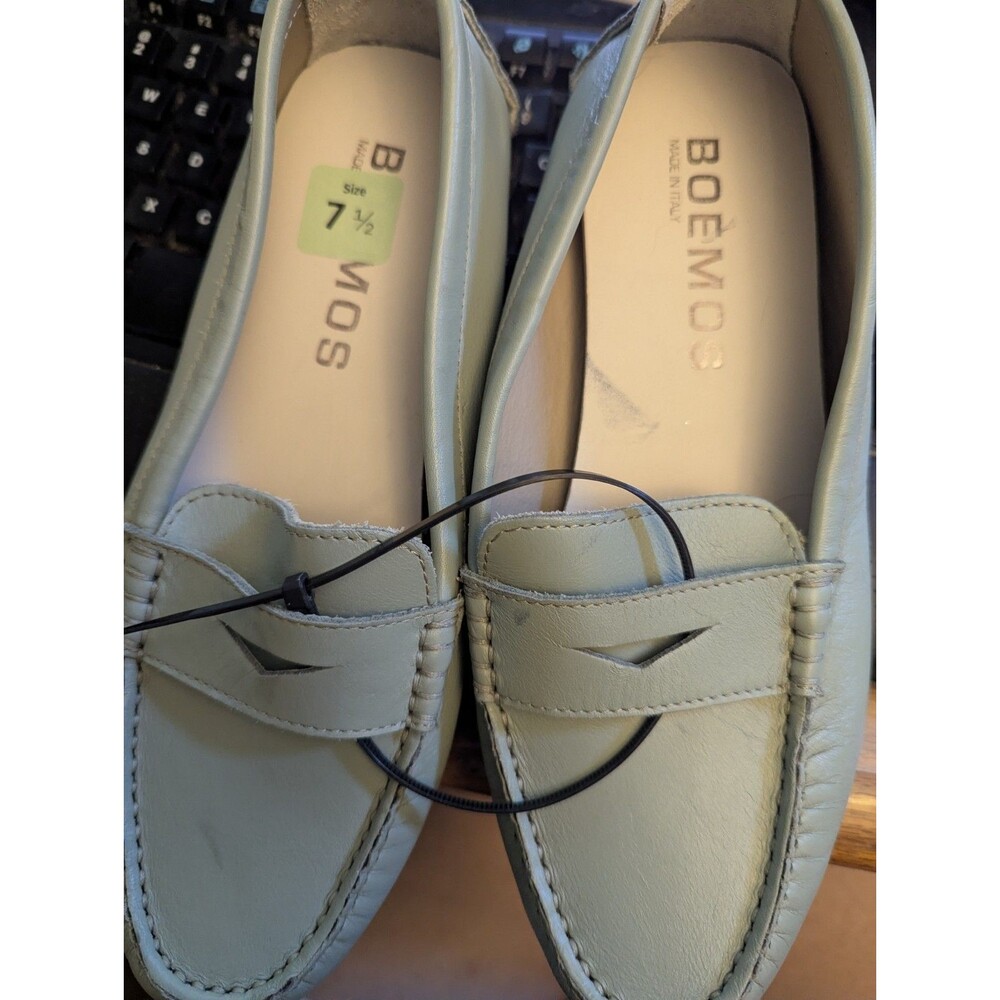 NWOT Boemos Grn Italian Leather Women's Driving Loafers Sz 7.5